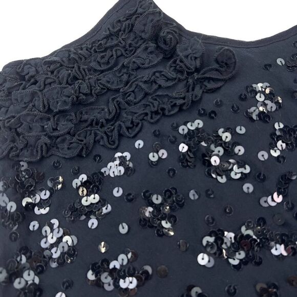 Pre-Loved PARAH Women Black Strappy Sequin Sleeveless Silk Tank Top US S - Picture 10 of 13